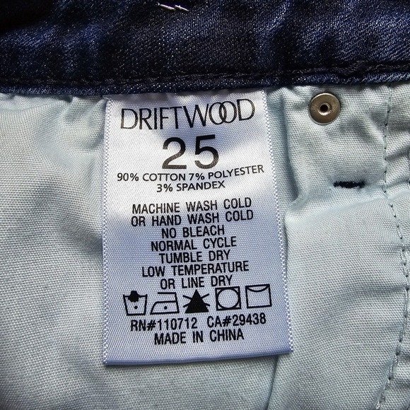 Driftwood Colette Jeans Womens 25 Blue Embroidered Floral Hems Dark Wash Stretch - Picture 7 of 14